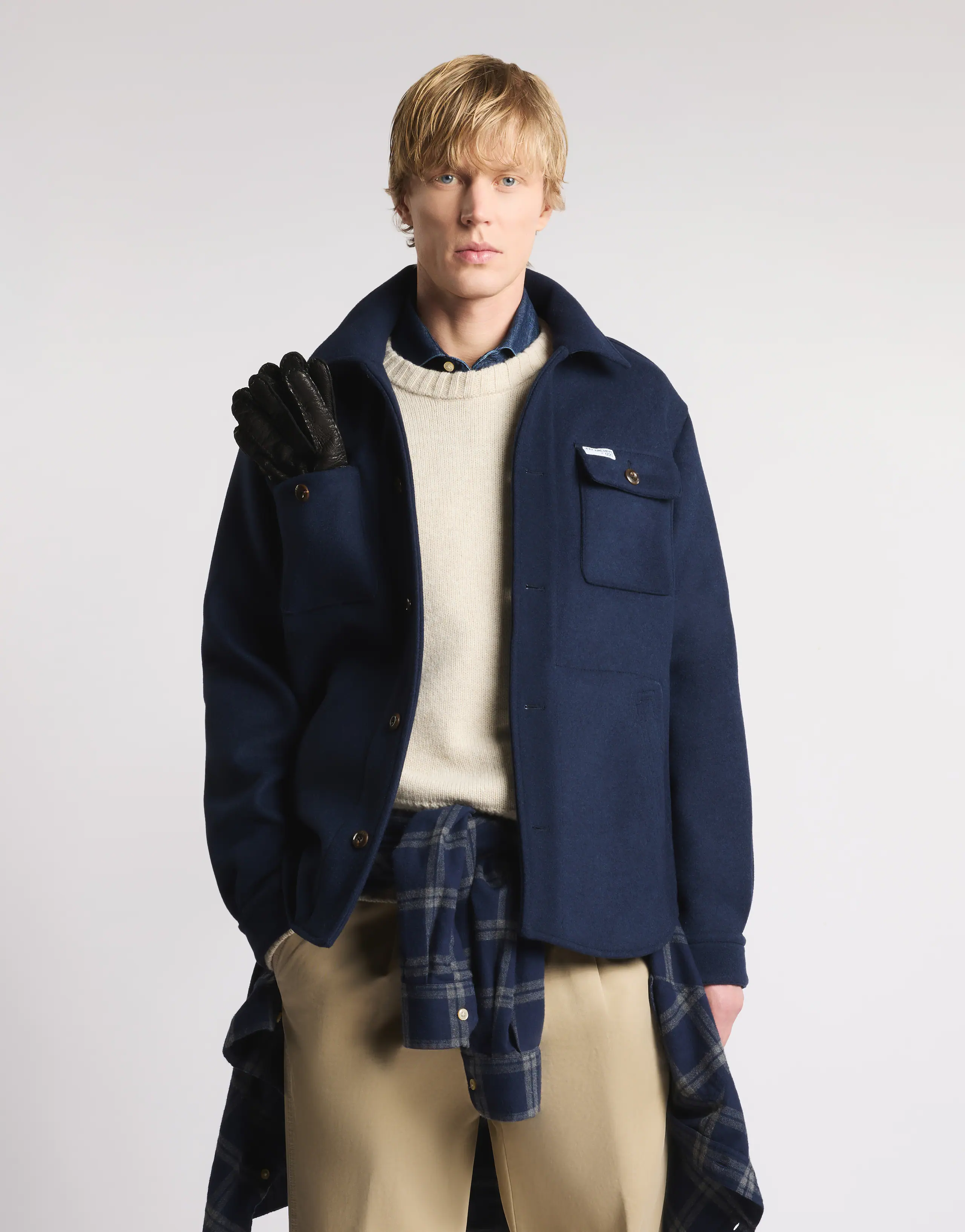 Over Shirt Archive Blue Wool Blend Shirt
