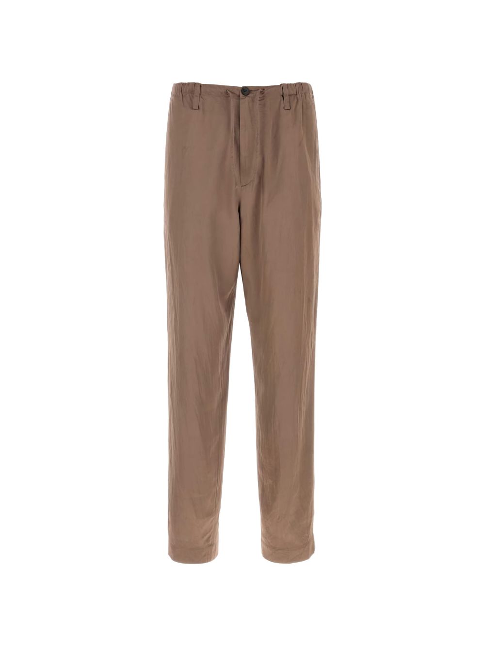 Relaxed Fit Brown Trousers With Buttoned Back Pocket