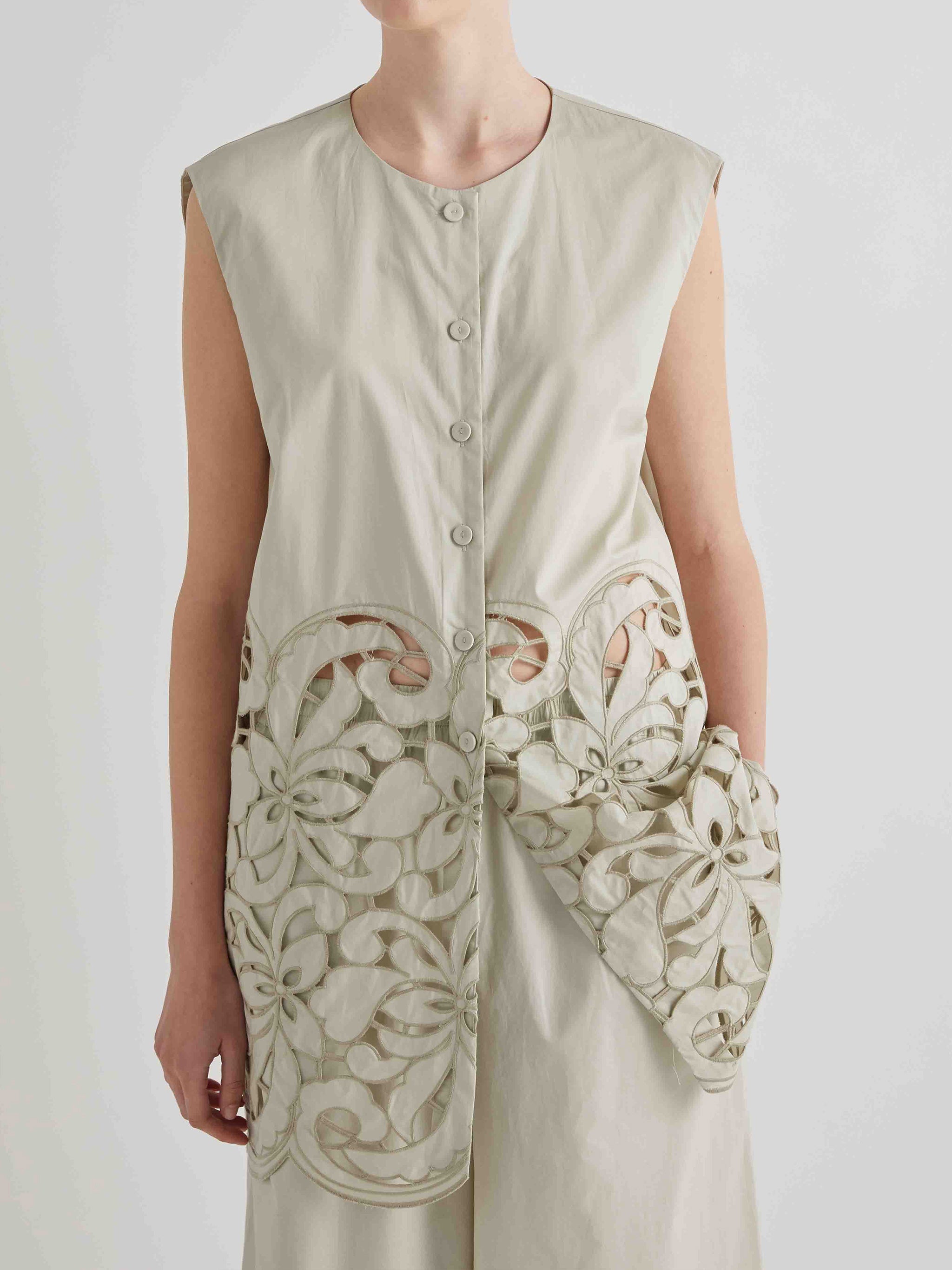 Floral Embroidered Cotton Top