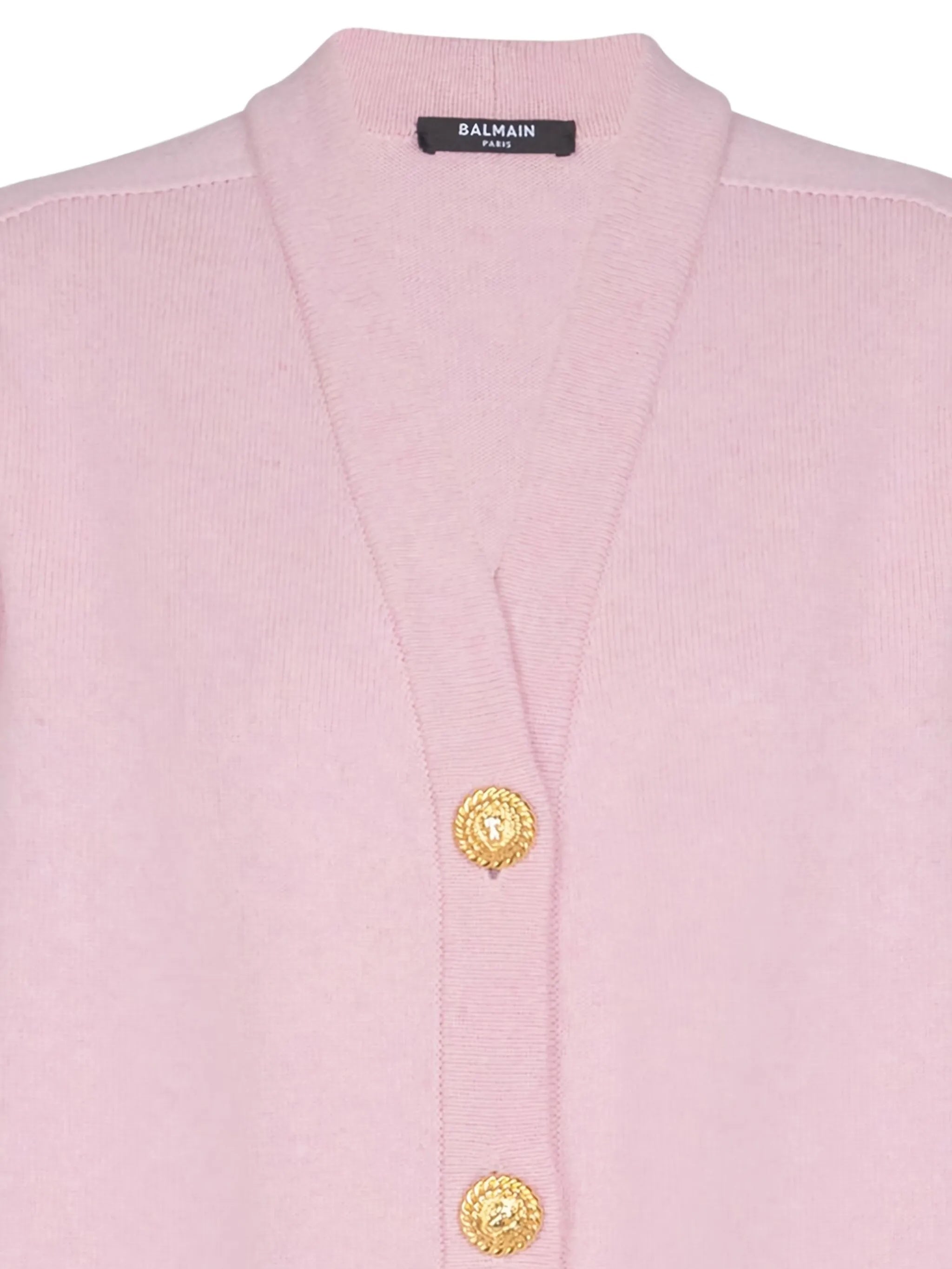Oversized Mid-Length Gold-Tone Button Cardigan