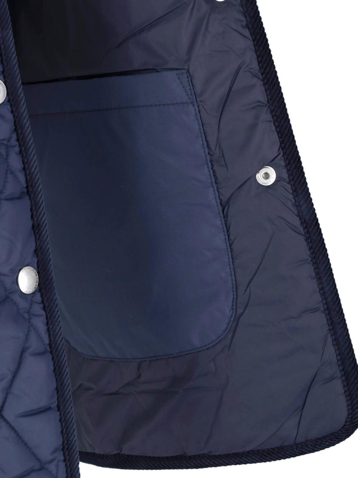 Green Quilted Corduroy Collar Jacket