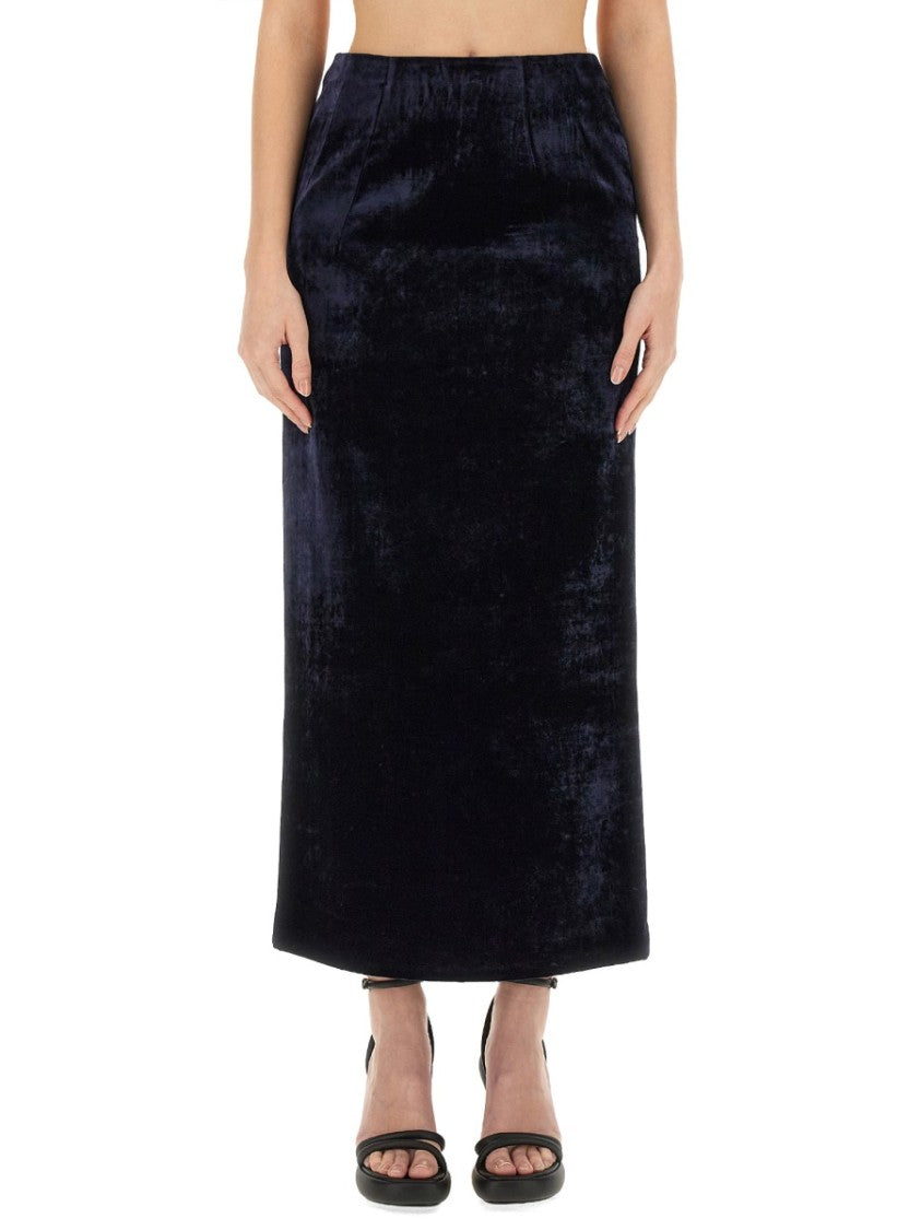 Black Slim-Fit Long Skirt