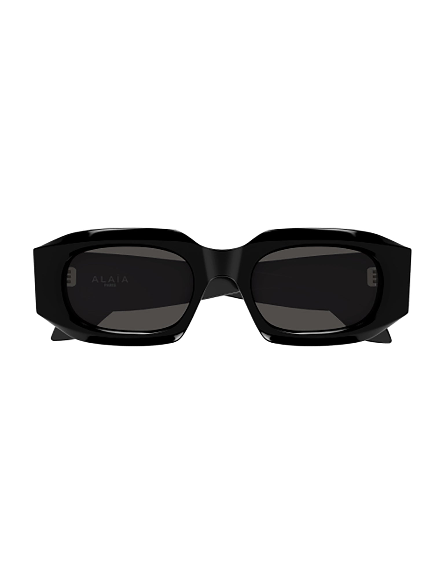 Rectangular Sunglasses with Glossy Black Frame