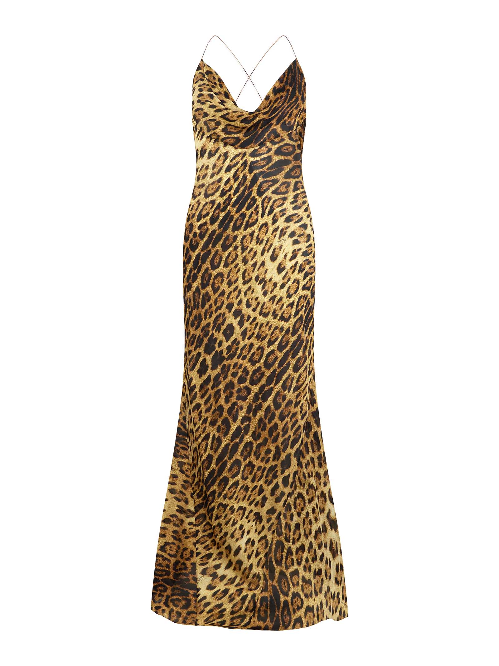 Jaguar Print Silk Maxi Dress