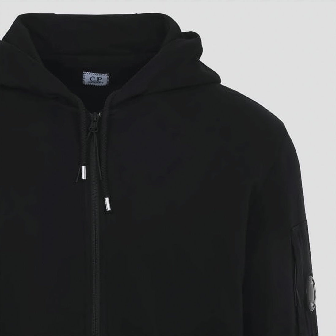 Cotton Zip-Up Hoodie With Lens Detail