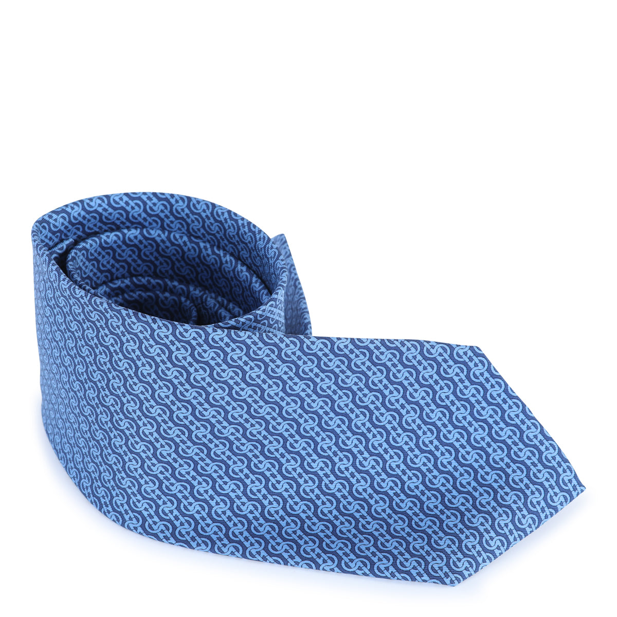 Intricate Pattern Light Blue Silk Tie
