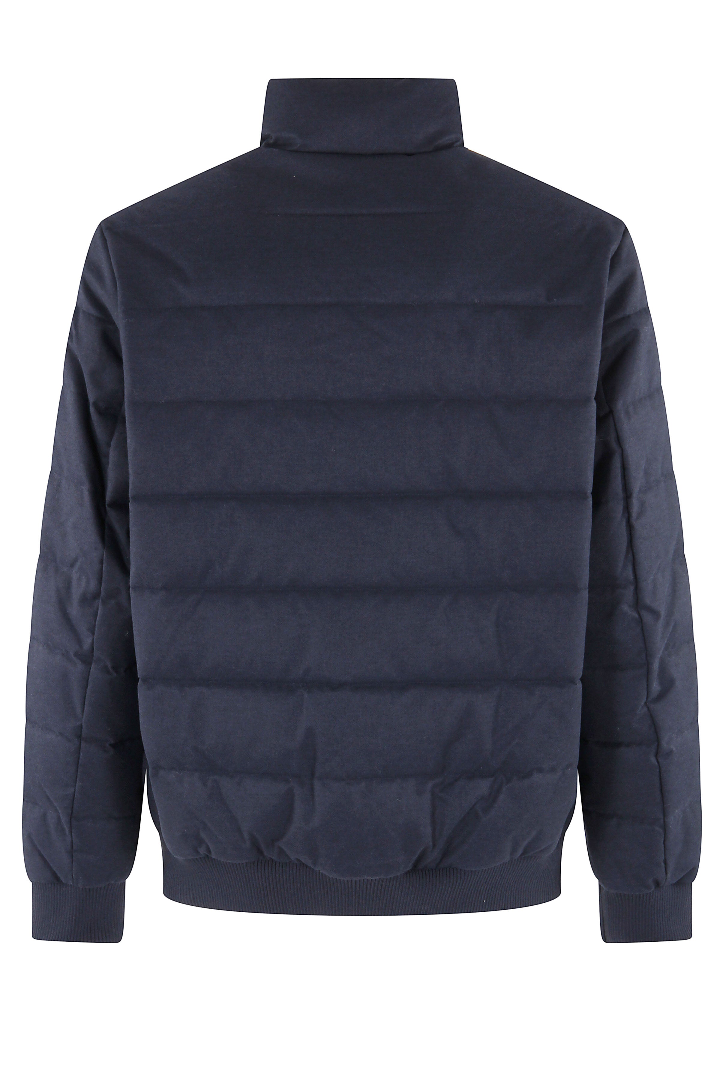 Padded Navy Melange Casual Jacket