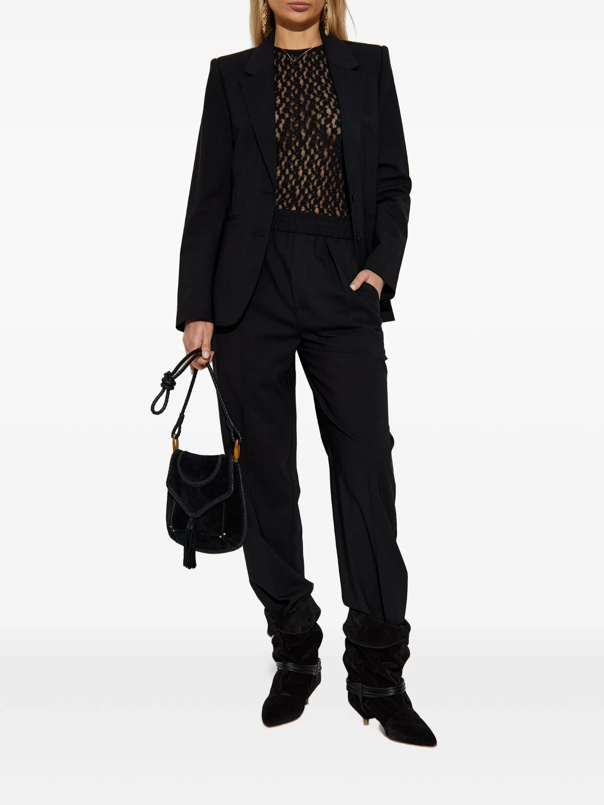 Black Loretta Relaxed Tapered Pants