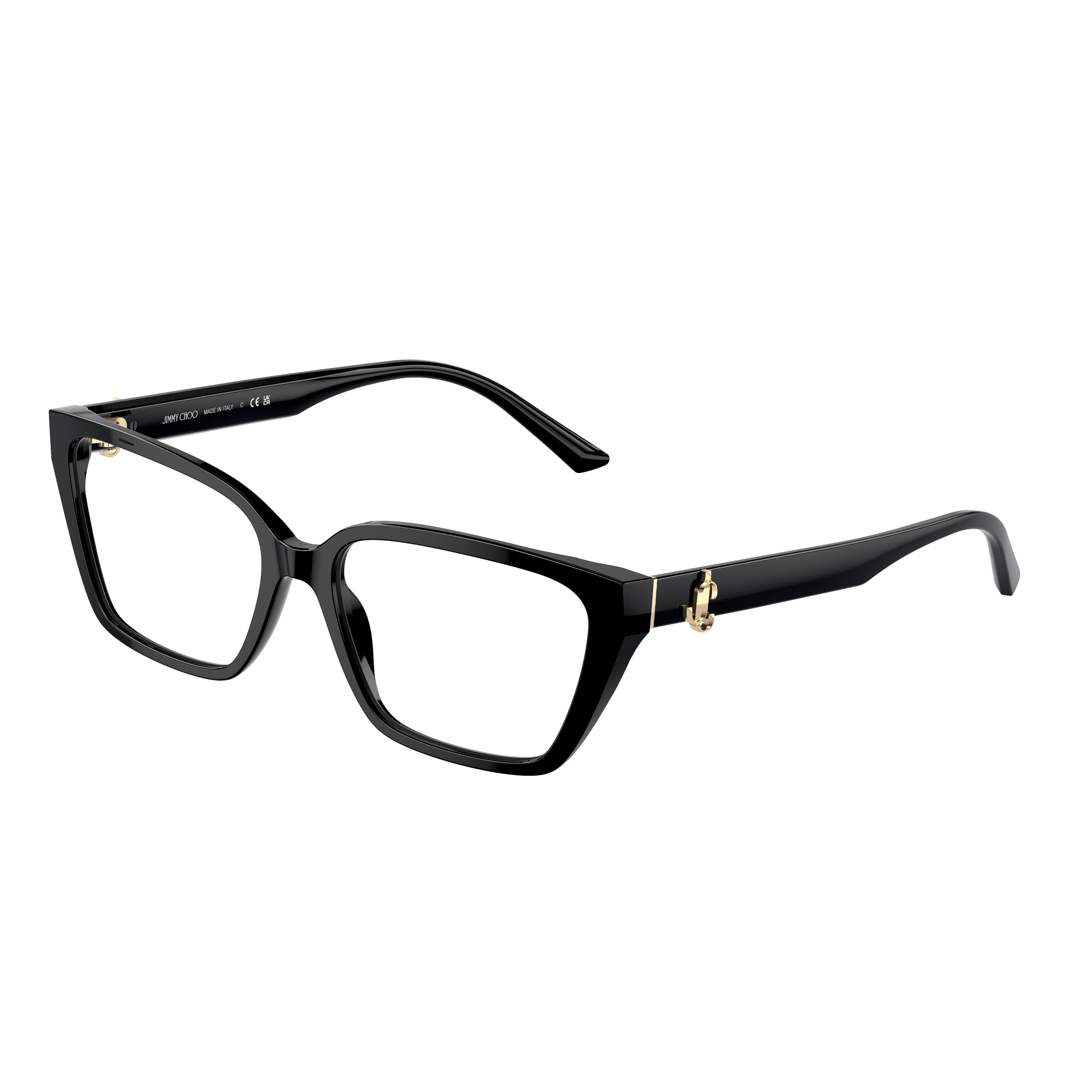 0jc3008 Rectangular Black Acetate Sunglasses