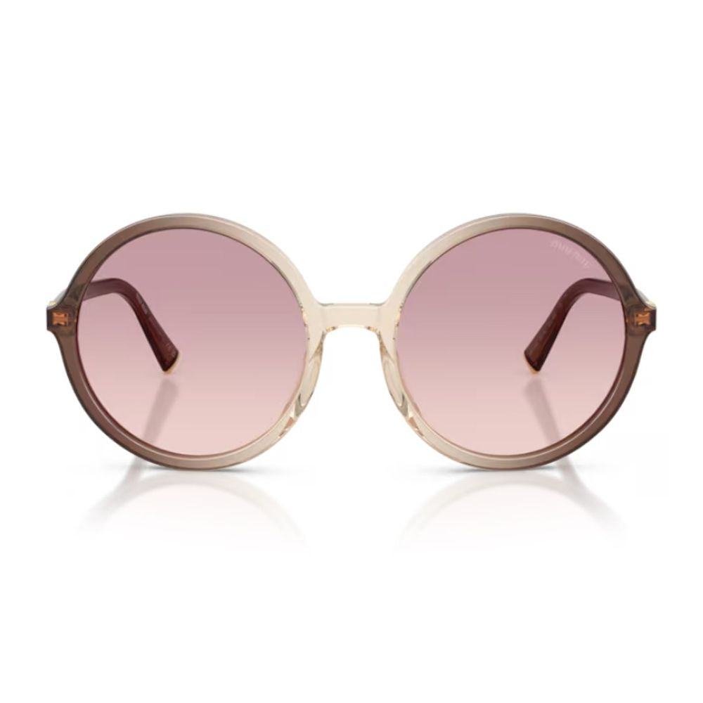 0Mu B02S Miu Regard Oversized Round Gradient Brown Acetate Sunglasses