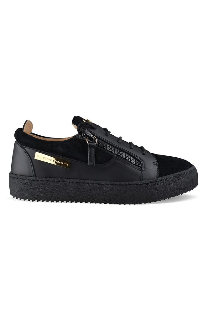 Black Leather and Suede Sneakers