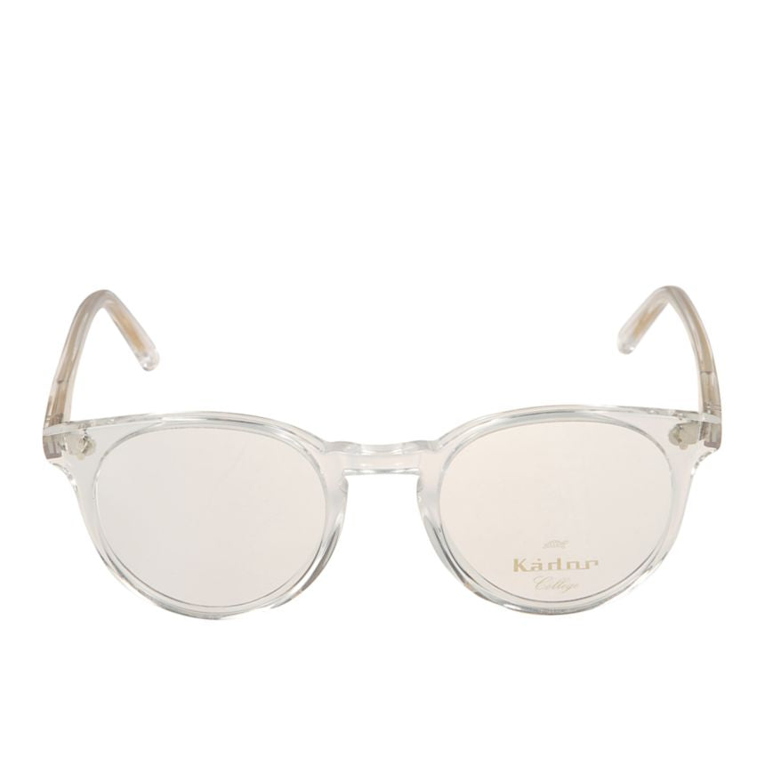 Chyli/N Transparent Round Frame Eyeglasses with Golden Temples