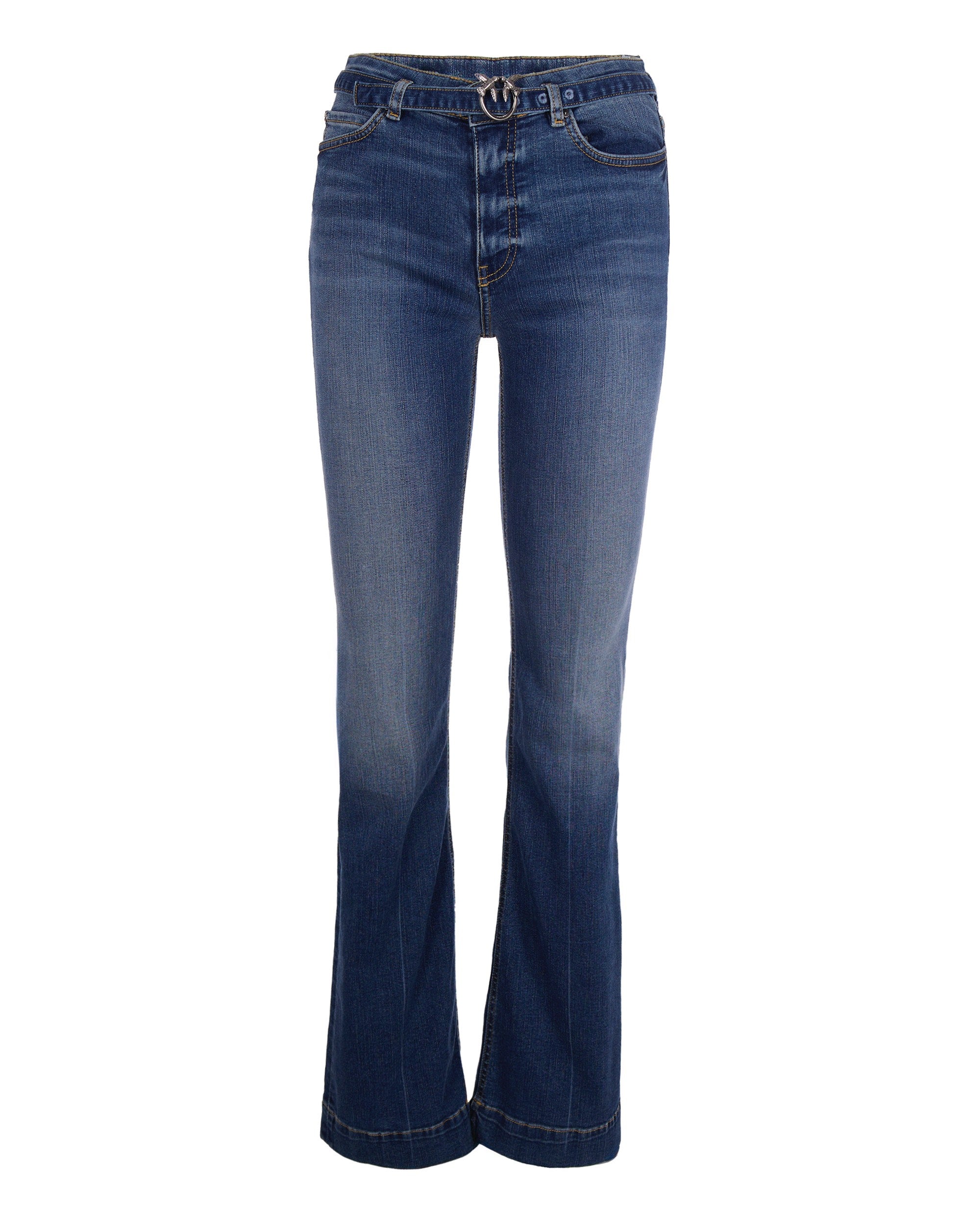 Flared Jeans with Love Birds Motif
