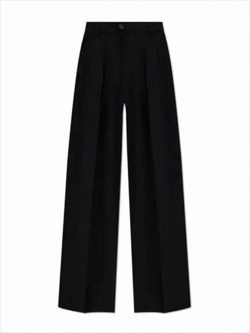 High-Waisted Straight-Leg Pants with Tailored Pleats