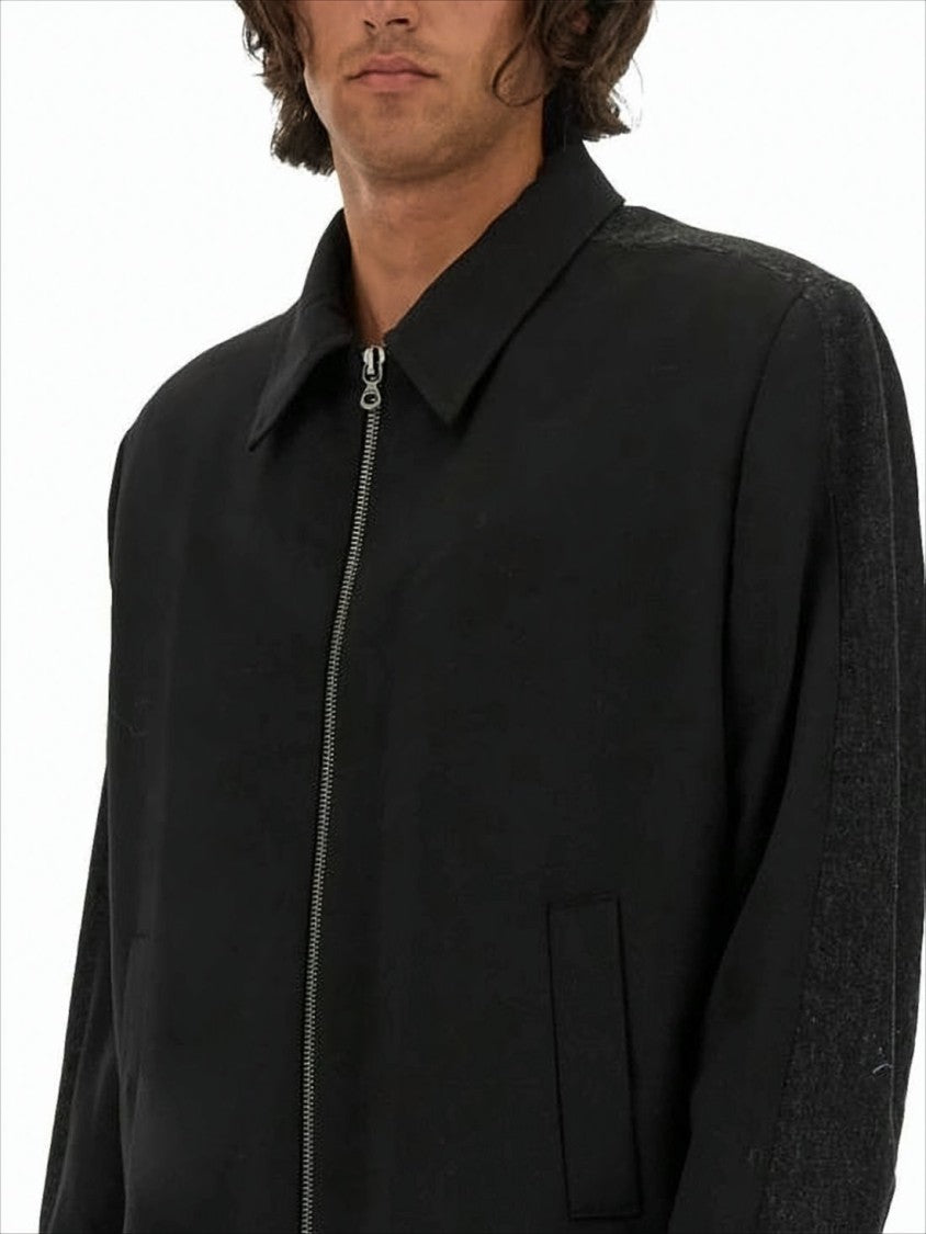 Structured Black Jacket with Textured Finish and Modern Sleeves