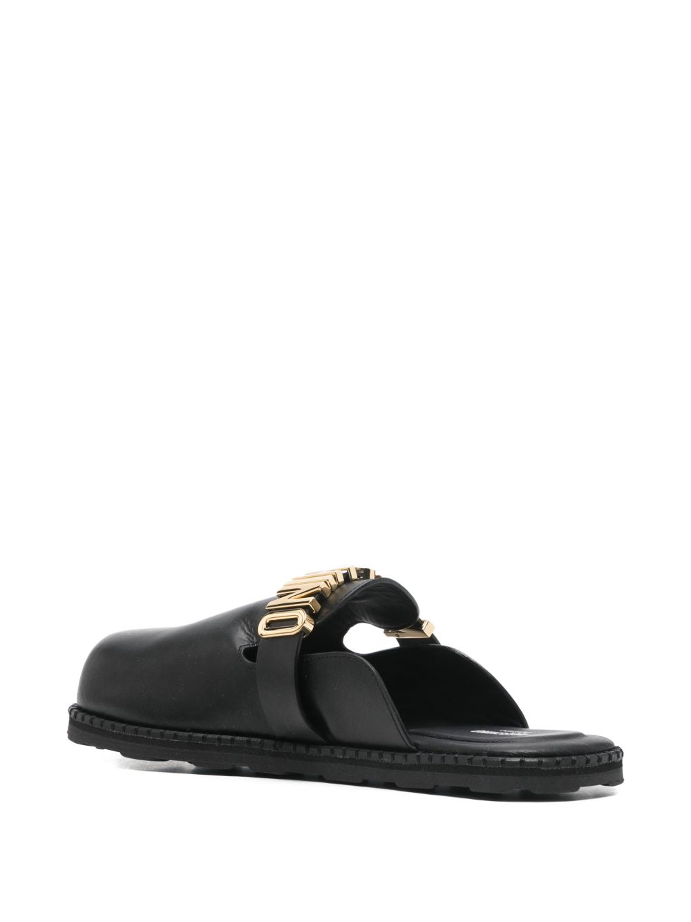 Slip-On Sandals With Gold-Tone Logo