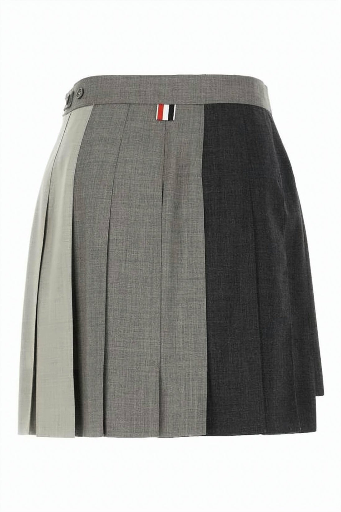 Pleated Mini Skirt with Color-Block Design