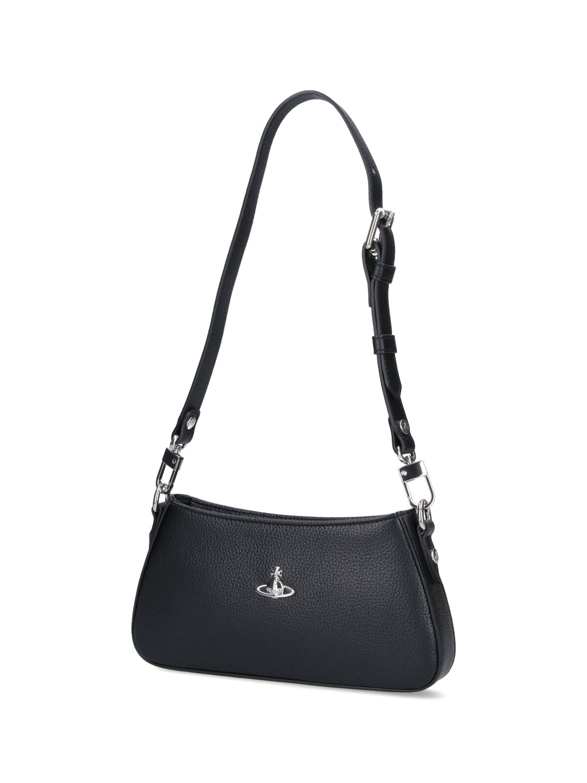 "Tasha" Shoulder Bag In Black Fabric