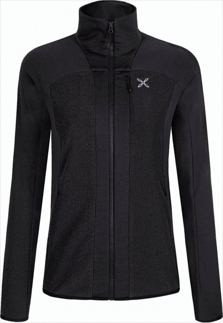 Sleek Fitted Jacket With High Collar And Textured Panels