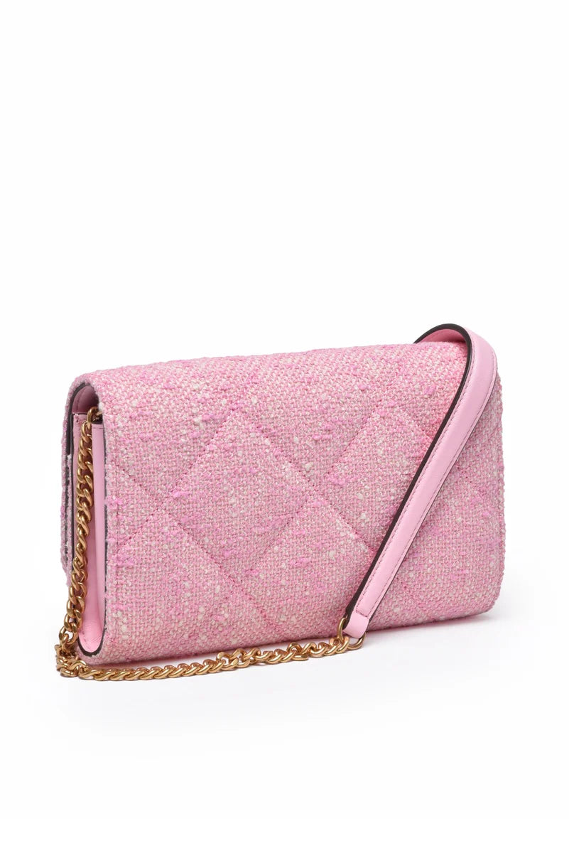 Willa Tweed Shoulder Bag - Pink