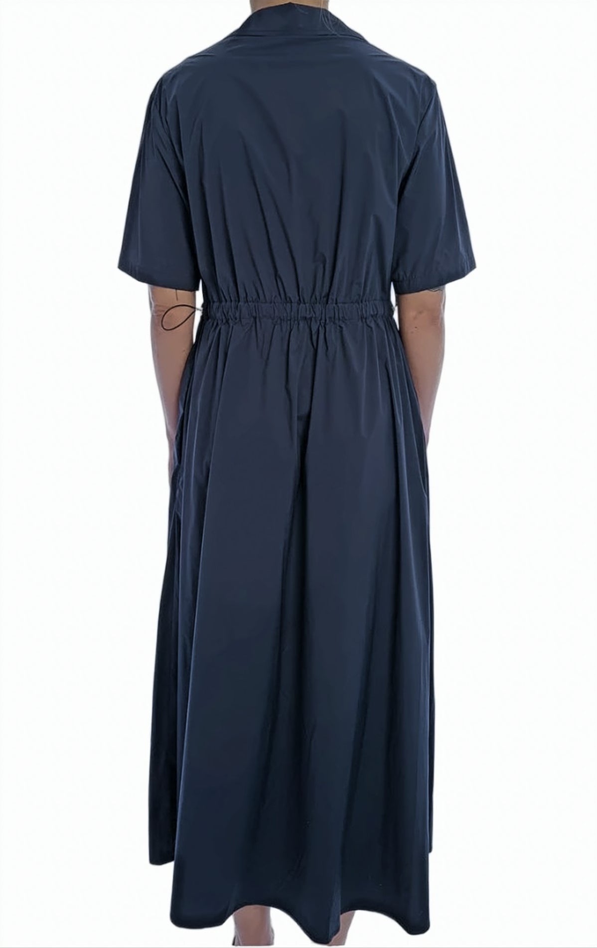 Stretch Nylon Shirt Midi Dress