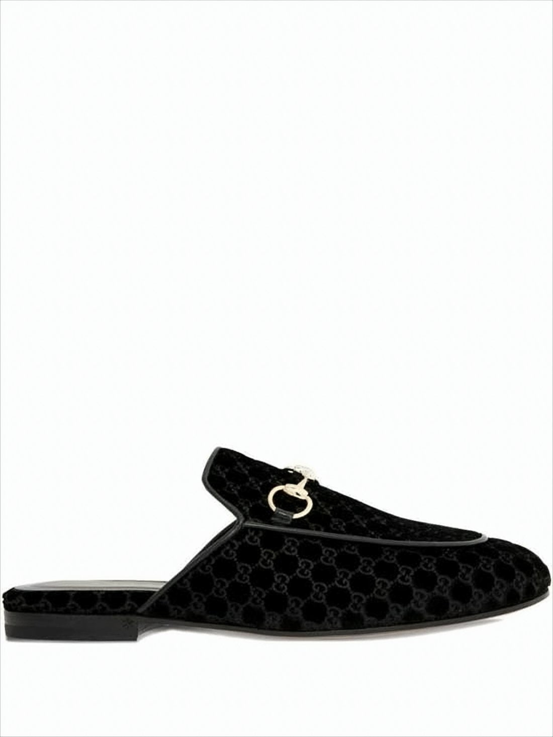 Velvet Slip-On Loafers with Polished Horsebit Detail