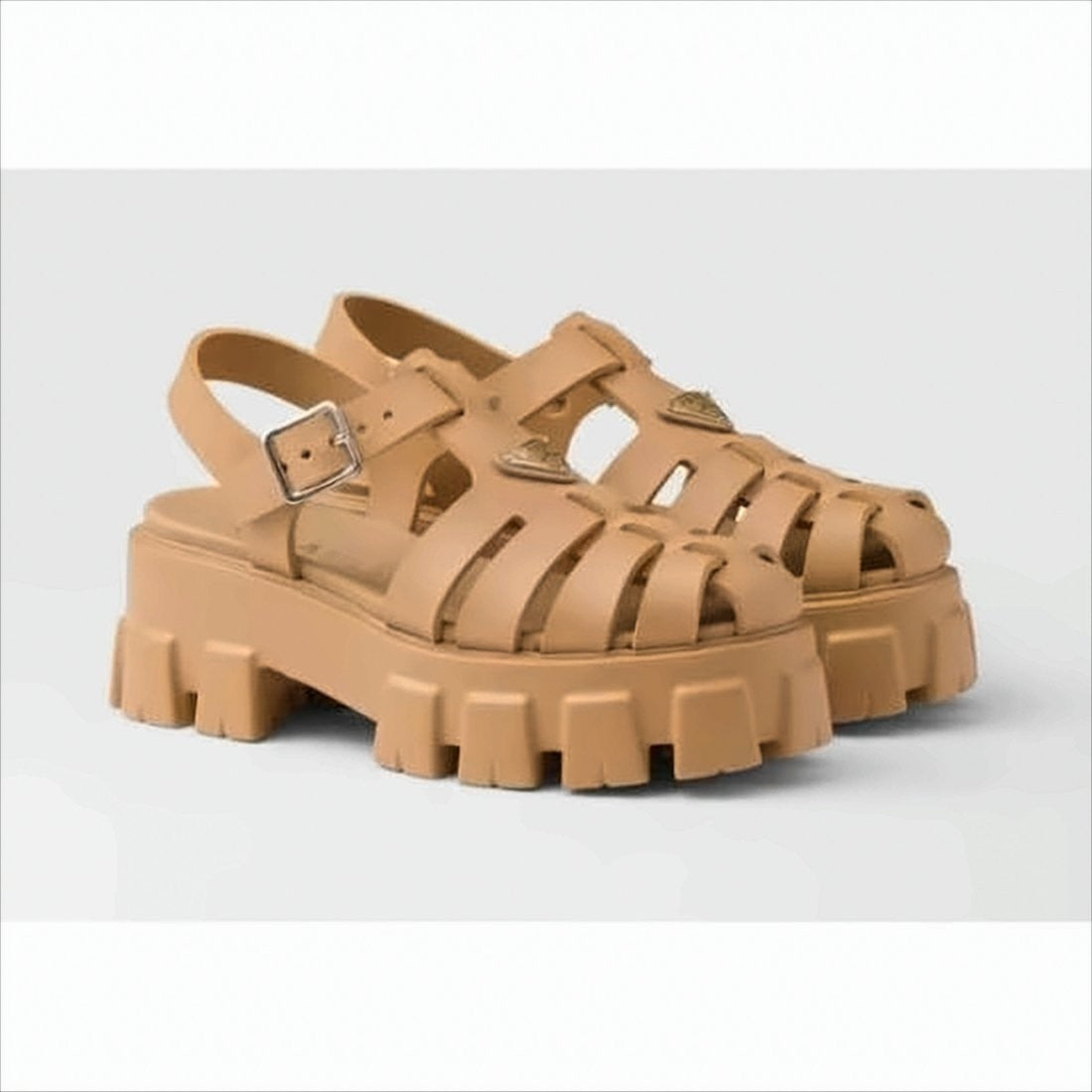 Cage-Design Chunky Platform Sandals in Spider Rubber