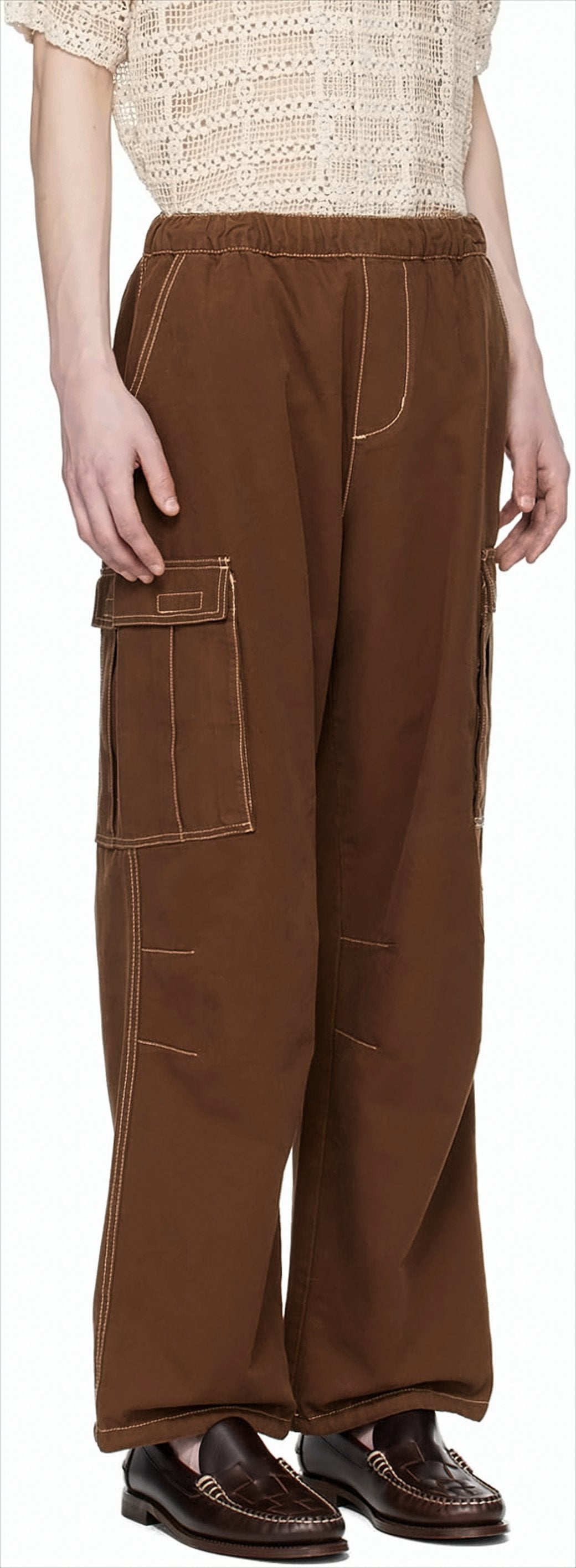 Wide-Leg Casual Pants with Flap Pockets