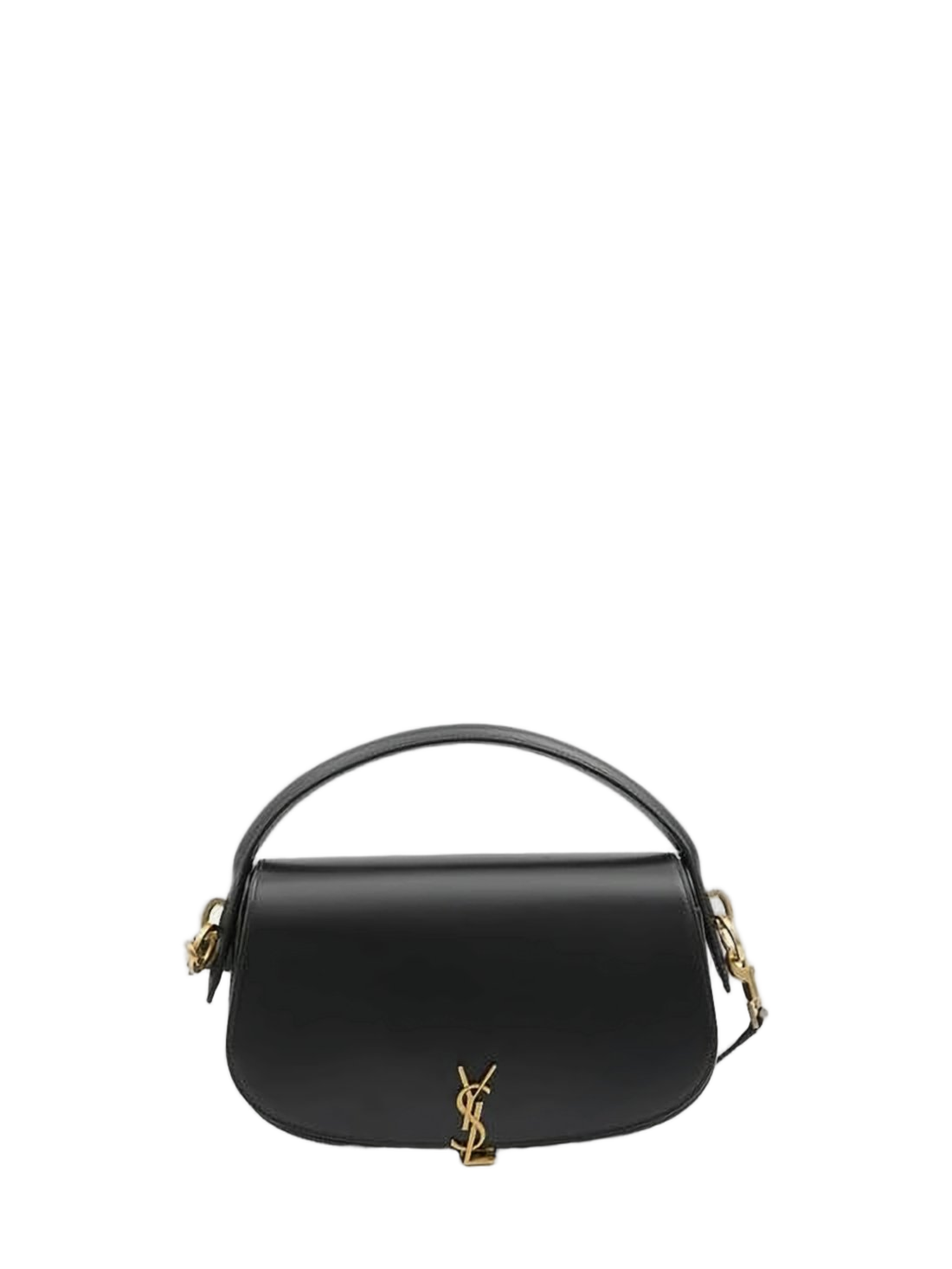 Structured Black Calf Leather Shoulder Bag