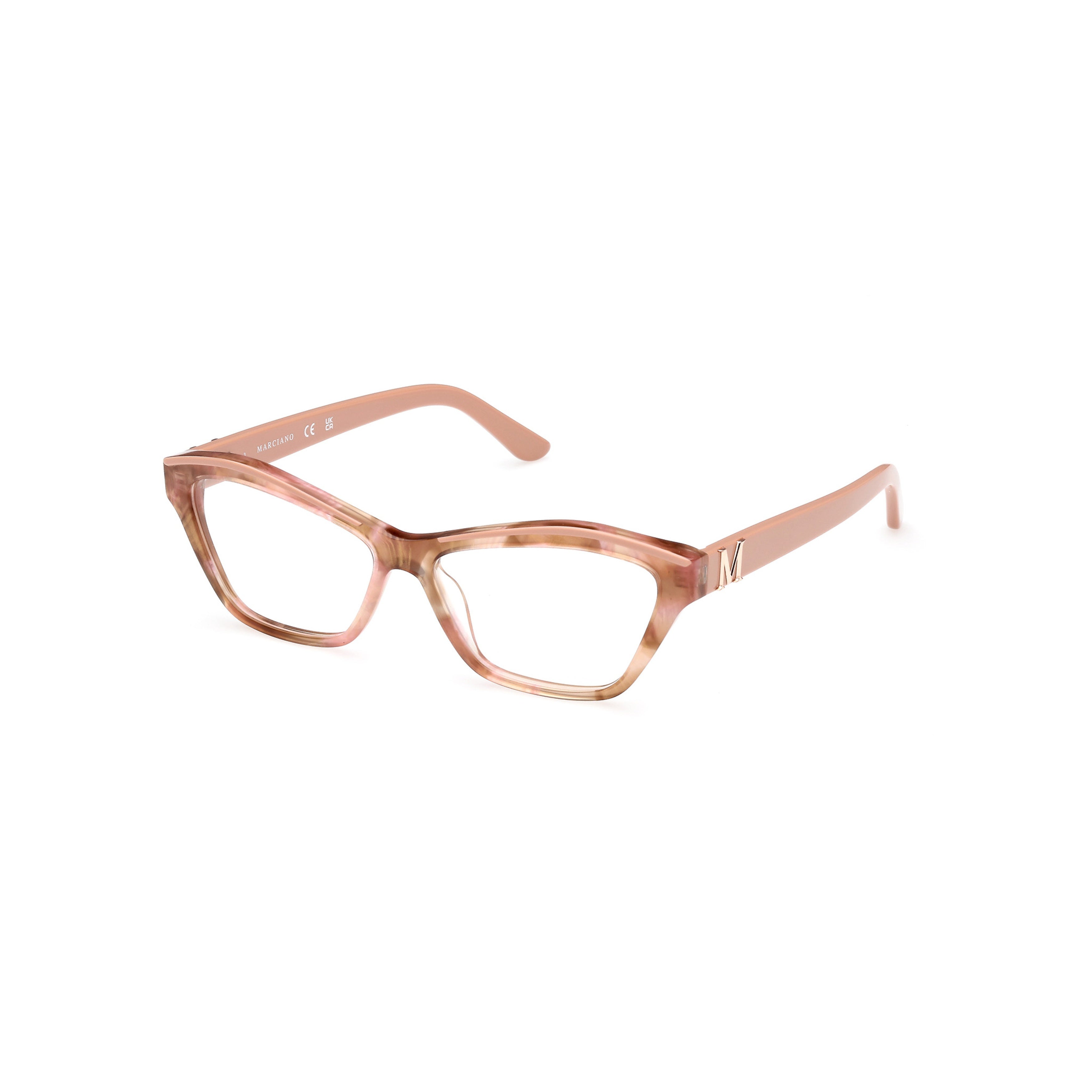 Gm0396 55074 Translucent Cat-Eye Eyeglasses with Geometric Frame