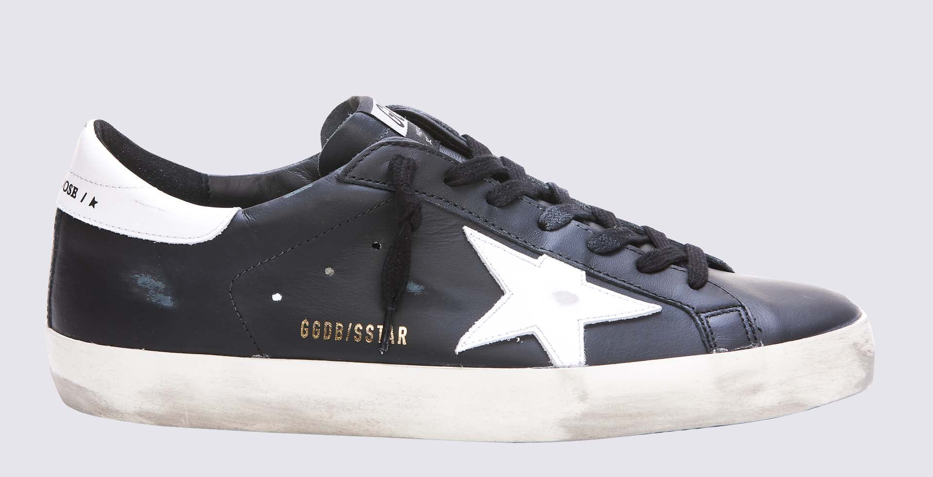 Black And White Leather Super-Star Sneakers
