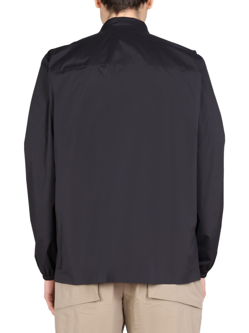 Pointed Collar Snap Closure Shirt Jacket