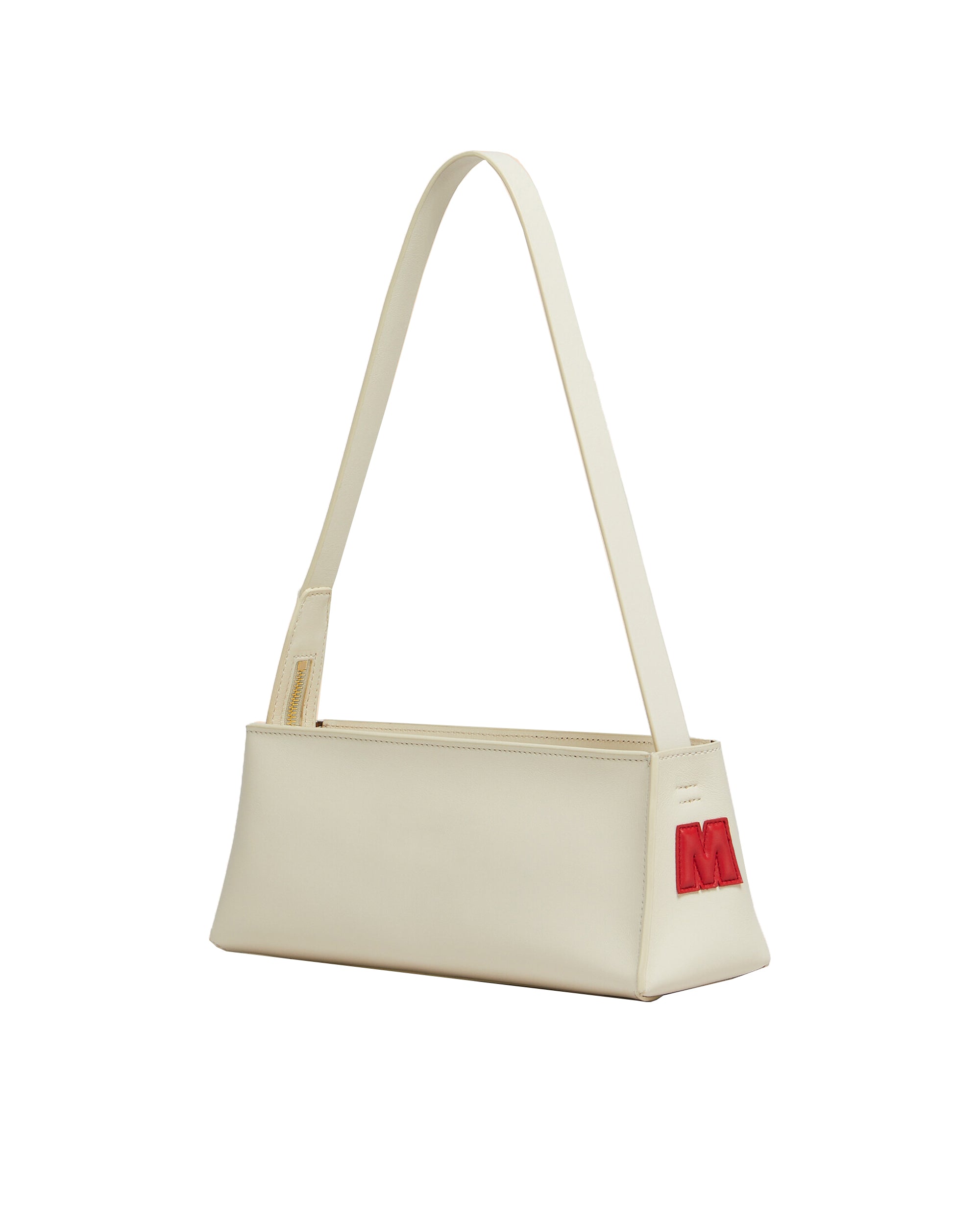 Cream Museo Baguette Leather Shoulder Bag