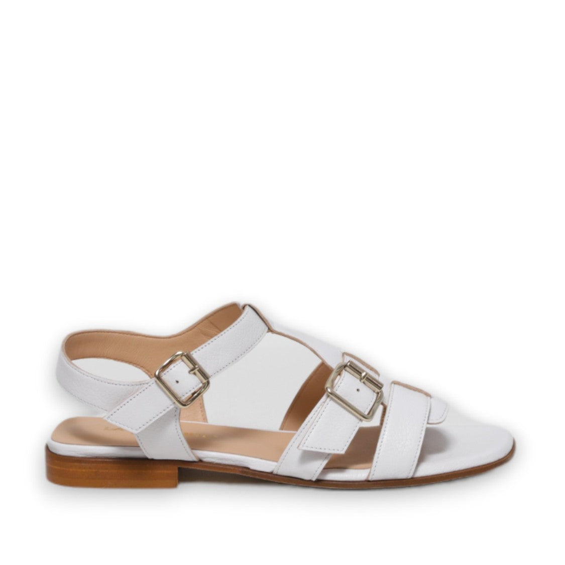 Three-Band Sandal With White Buffalo Buckles