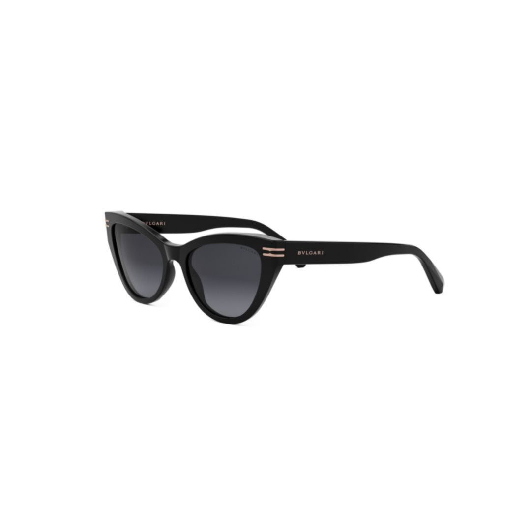 Bv40048i Glossy Black Plastic Cat-Eye Sunglasses