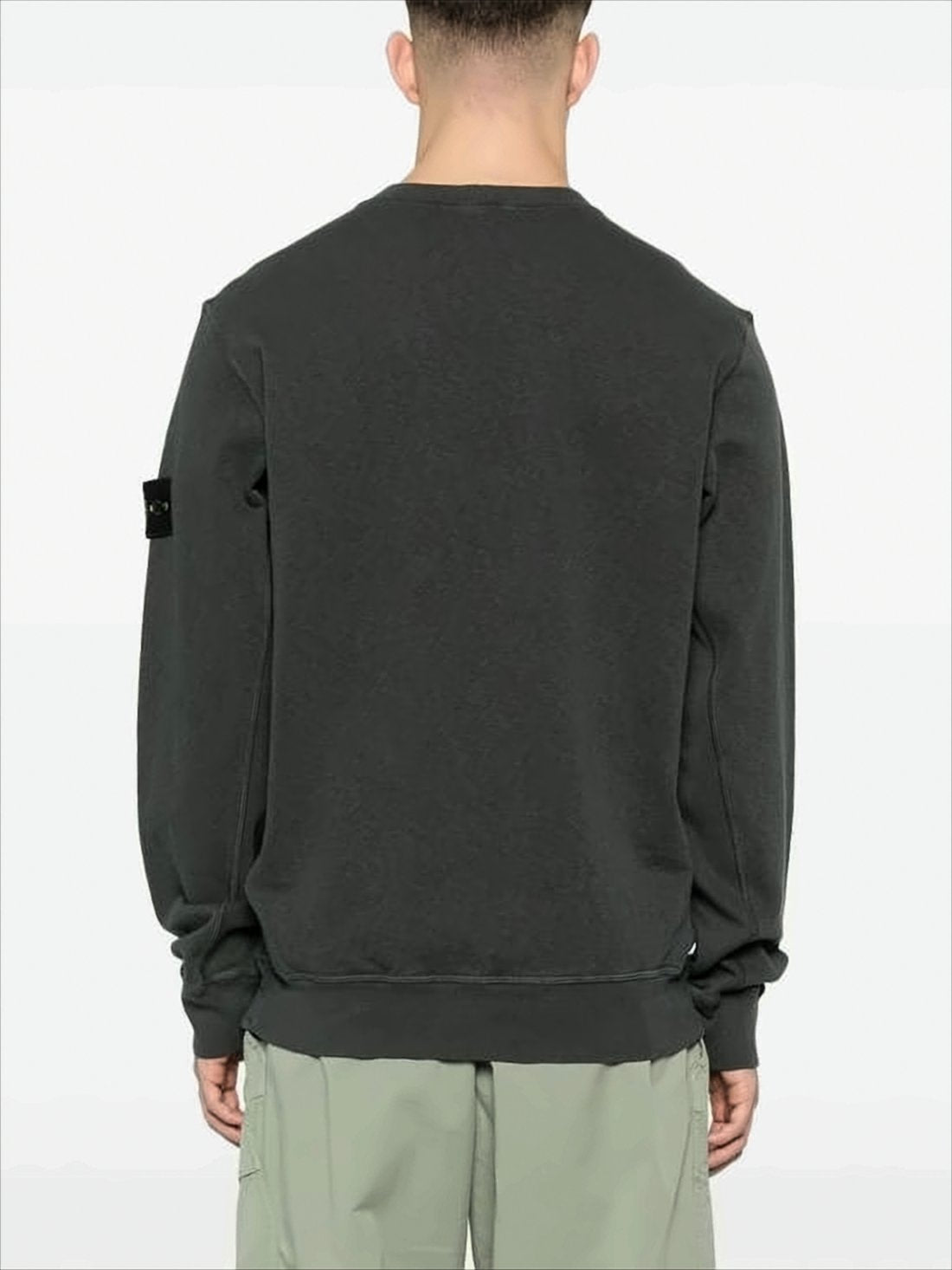 Long-Sleeve Cotton Sweatshirt With Compass Logo Detail