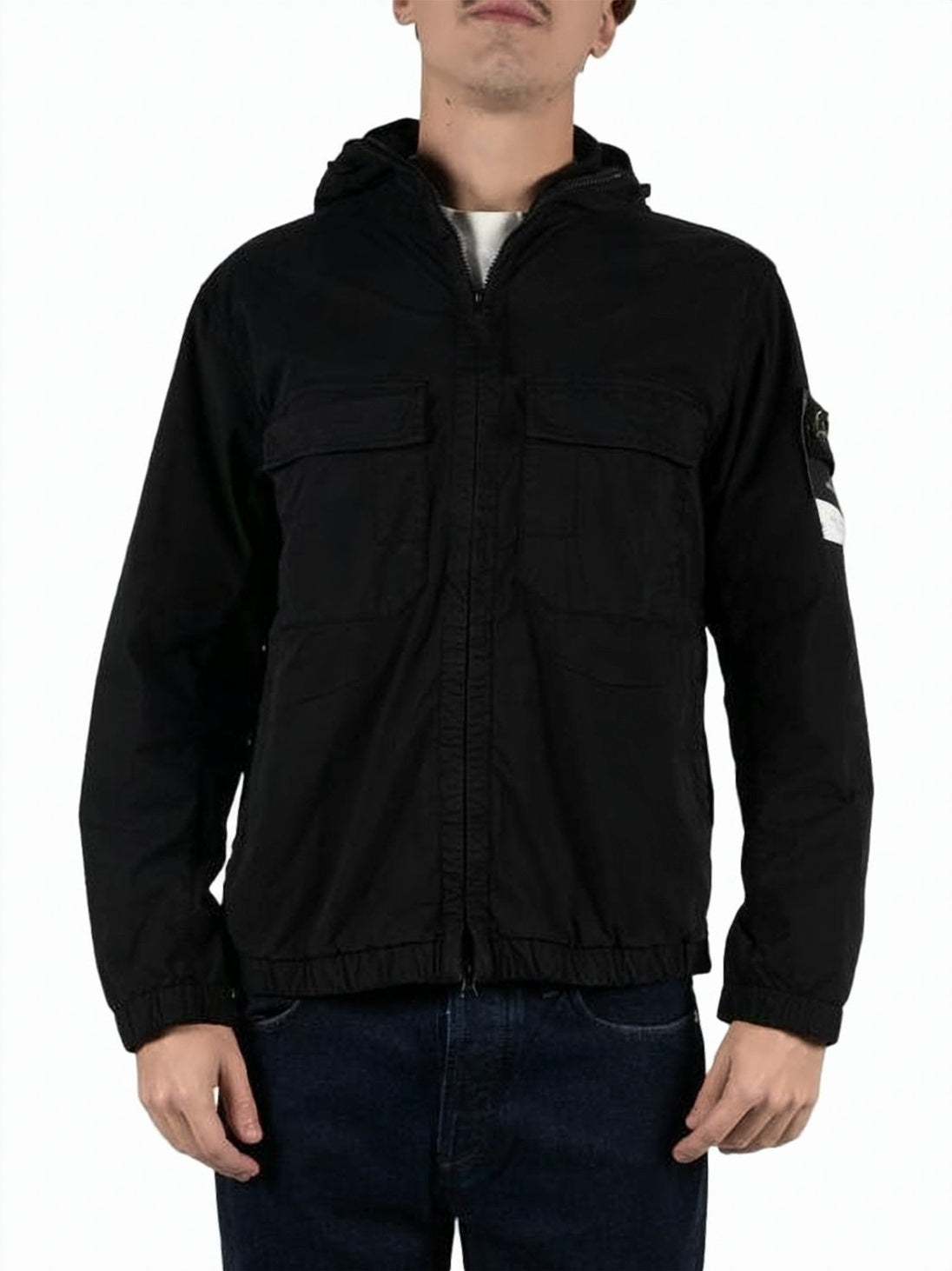 Hooded Black Zip-Up Jacket