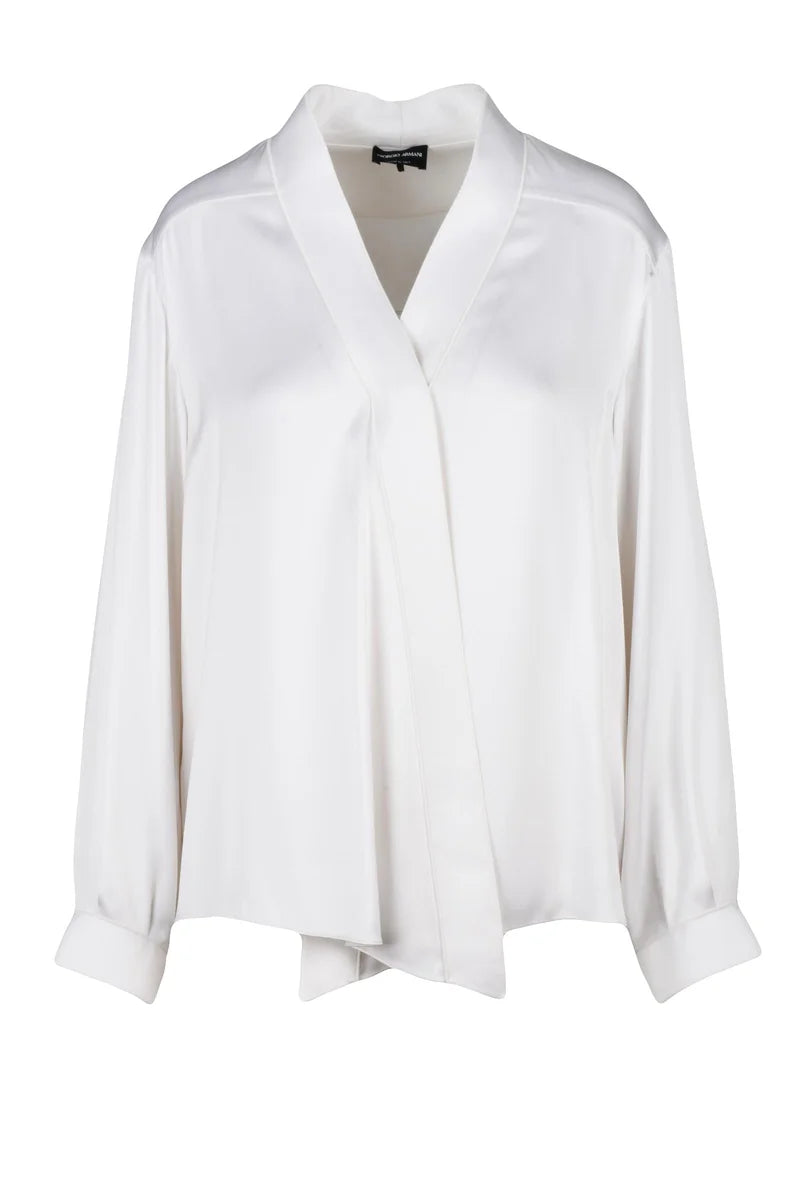 Silk Satin Shirt - White