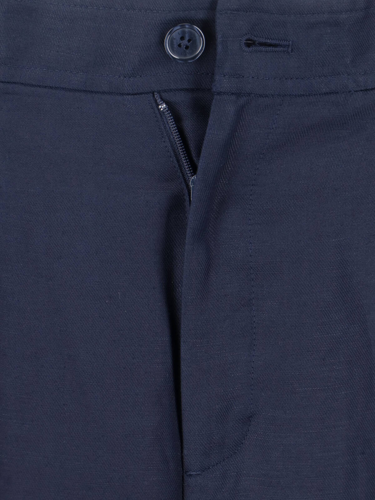 Blue High-Waisted Wide-Leg Tailored Trousers