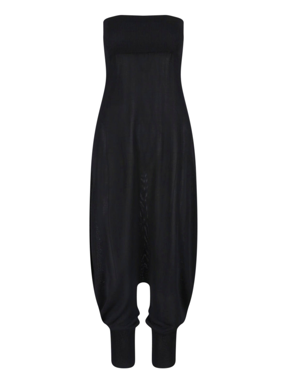 Black Strapless Voluminous Harem Dress