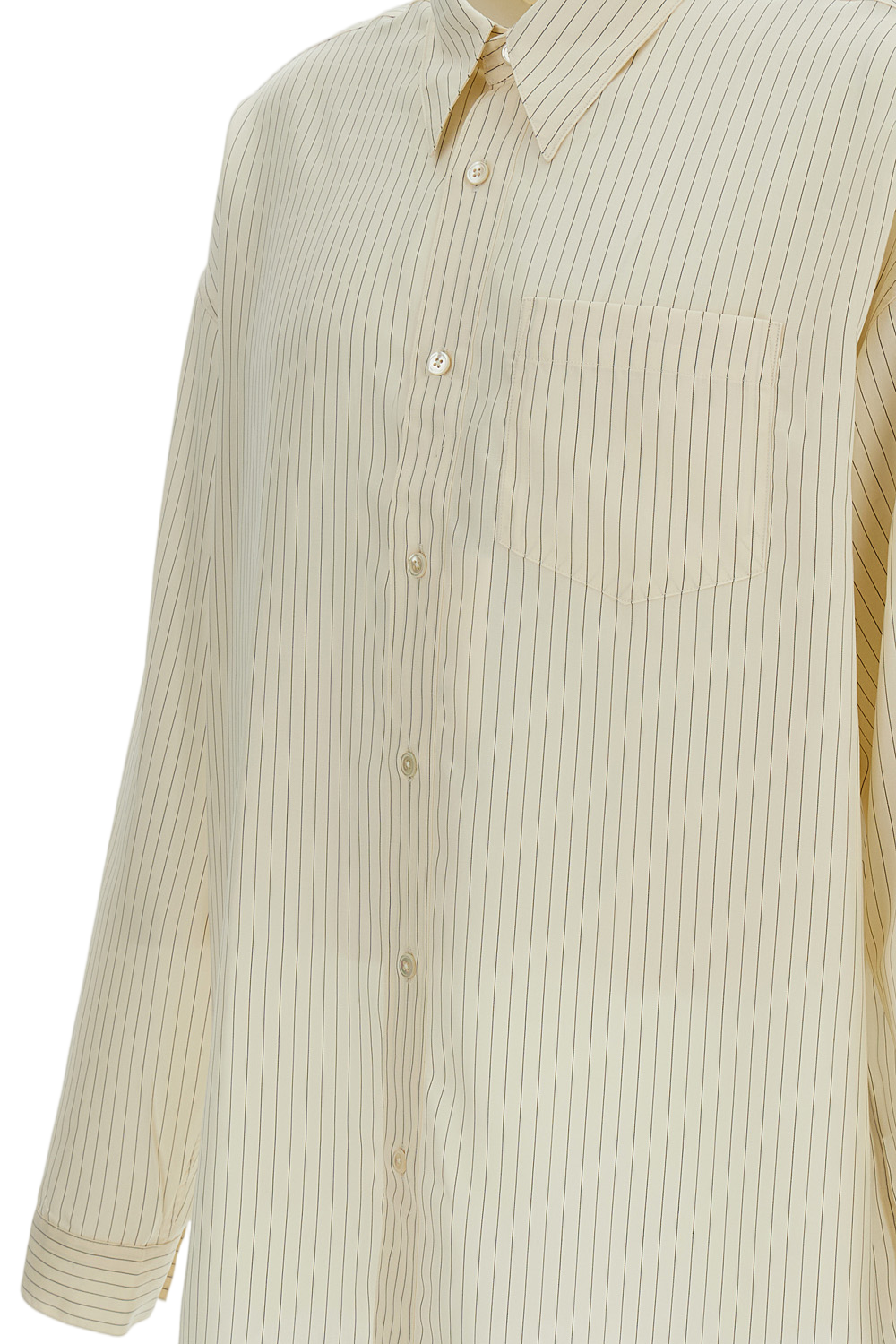 Cream White Stable Striped Shirt