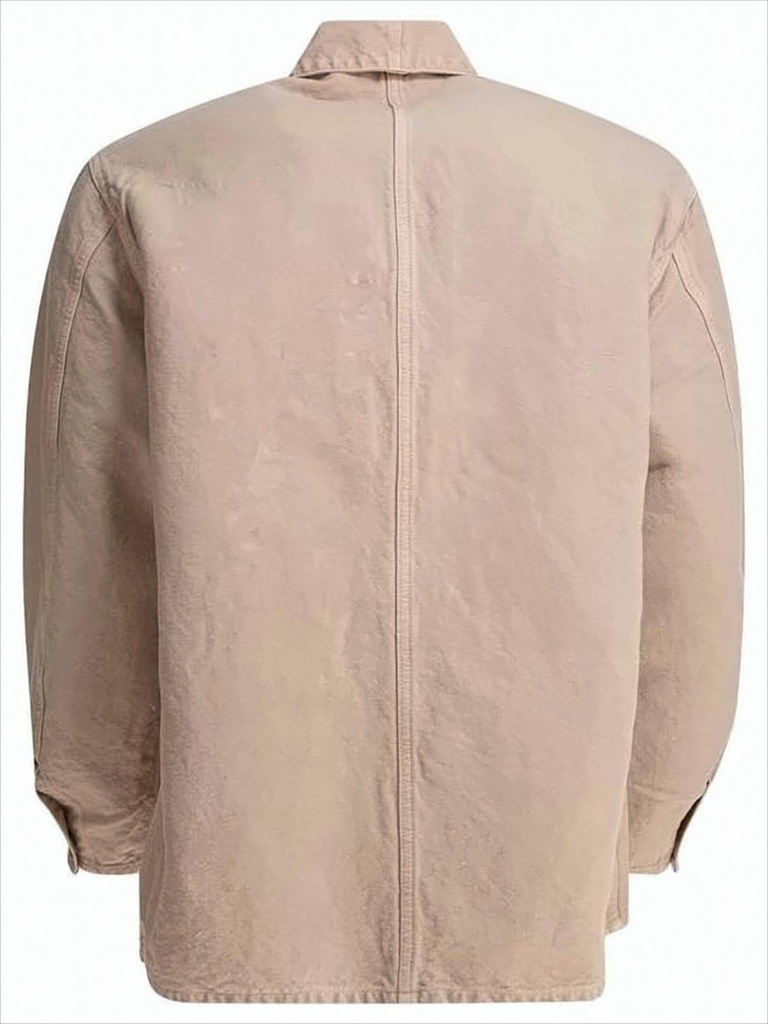 Relaxed Fit Beige Jacket with Classic Collar