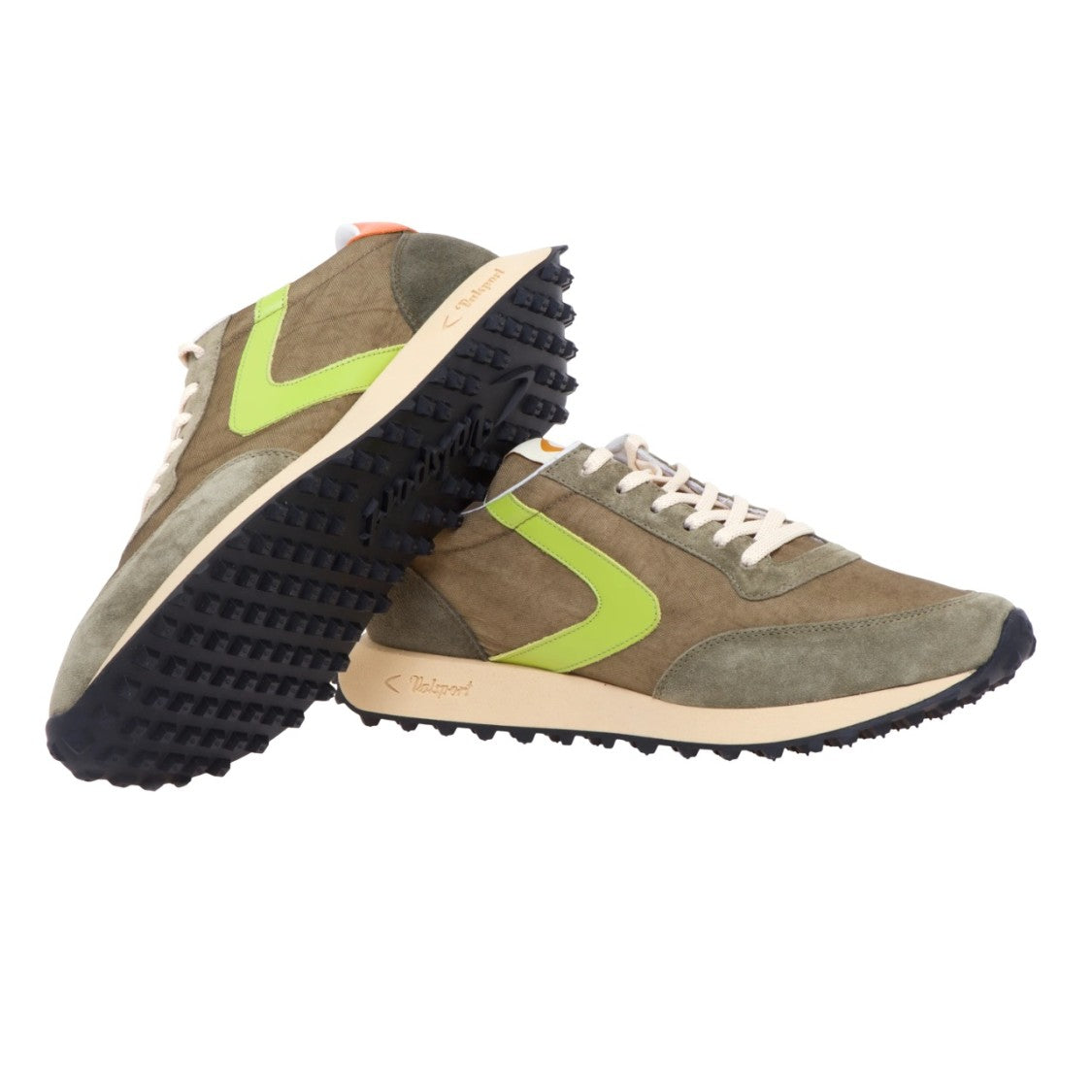 Brown Suede And Technical Fabric Sneakers