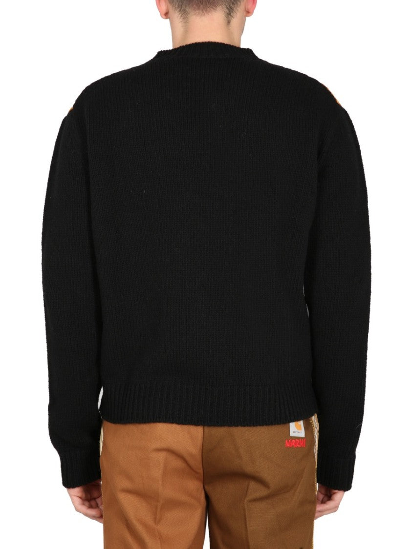 Cross-Neck Wool Sweater