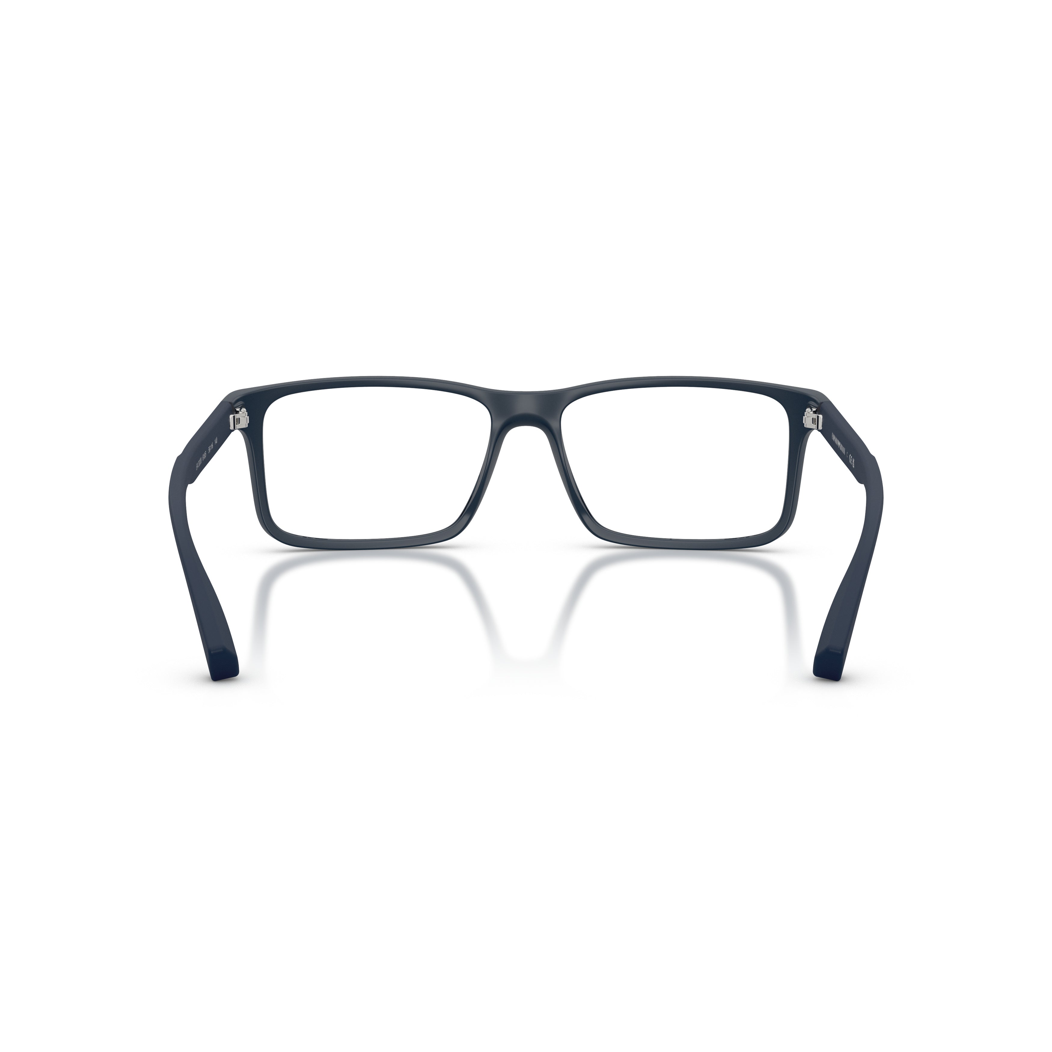 0ea3038 Rectangular Matte Black Eyeglass Frames with Curved Temples