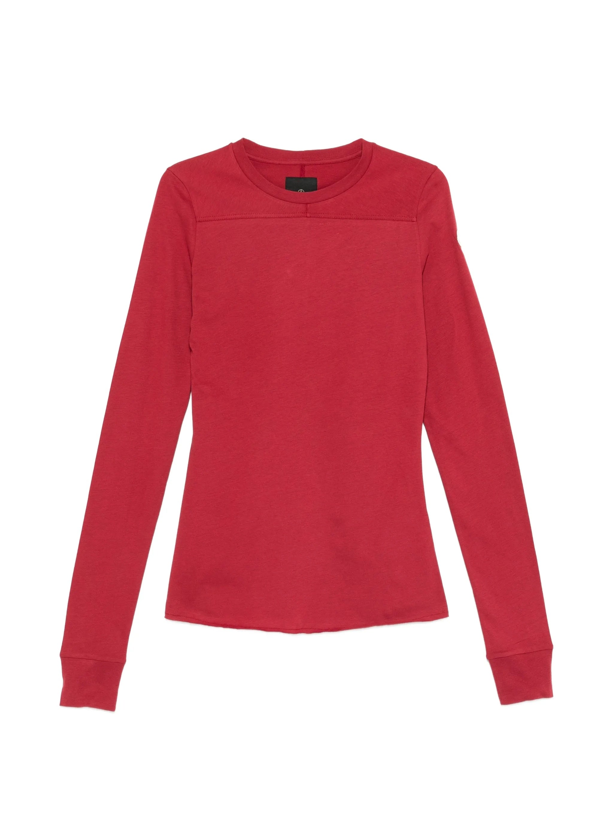 Red Knitted Girder Long-Sleeve T-Shirt