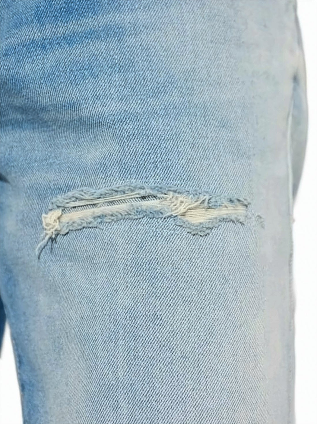 Slim-Fit Distressed Denim Jeans with Tapered Leg
