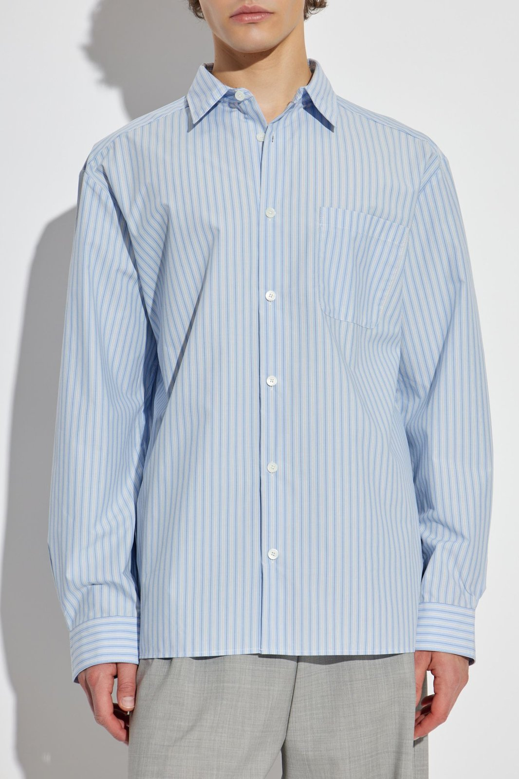 Long-Sleeve Vertical Striped Shirt