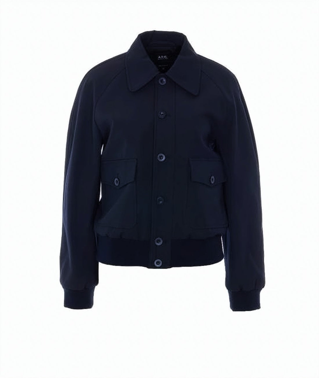 Structured Blue Jacket With Classic Collar