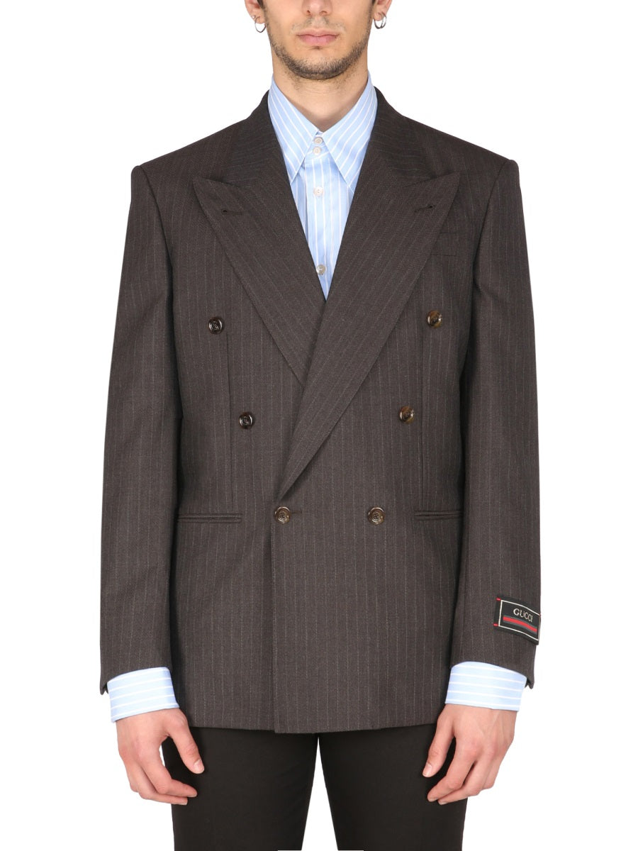 Double-Breasted Jacket with Peaked Lapels and Tailored Fit